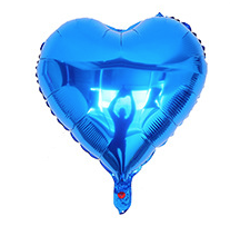 Foil balloon Heart, Blue 18" (45cm.)
