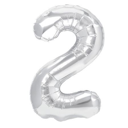 Balloon Foil Number "2" Silver (100cm.)