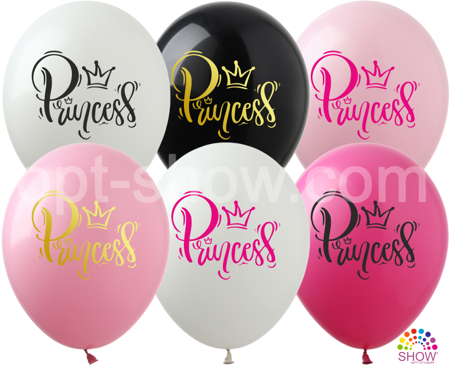 Balloons 12" with print "Princess" (10 pcs.)