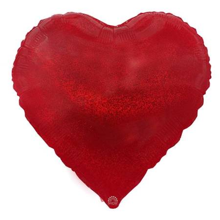 Foil balloon Heart, Red Glitter 18" (45cm.)