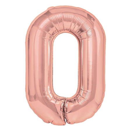 Balon Foliowy Cyferka "0" Różowe Złoto (100cm.)